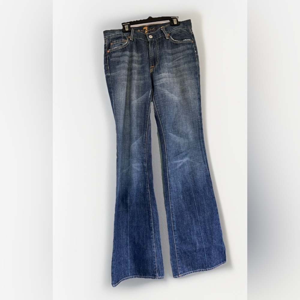 7 For All Mankind Dark Blue Flare Jeans